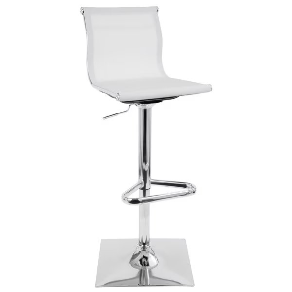 Mirage Adjustable Swivel Barstool in White, Lumisource, Mfr#: BS-TW-MIRAGE W